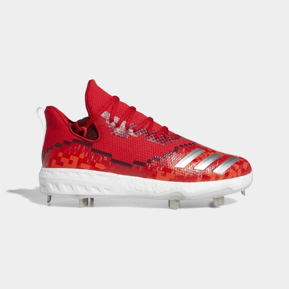 Adidas Men's Icon V 8-Bit Baseball Cleats Deep Red/White/Red Ireland EE4146